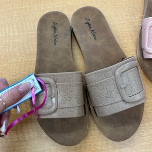 Women's Tan Slide Sandals